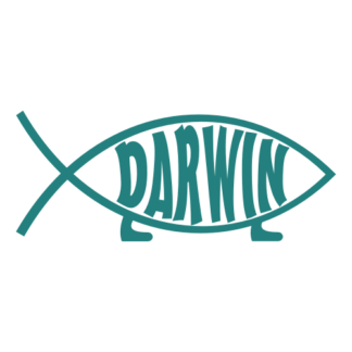 Darwin Fish Decal (Turquoise)